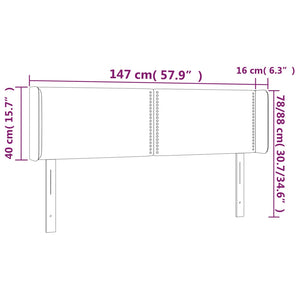 Testiera ad Orecchio Bianca 147x16x78/88 cm in Similpelle