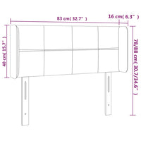 Testiera ad Orecchio Grigio Scuro 83x16x78/88 cm in Tessuto 3118743