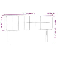 Testiera ad Orecchio Tortora 147x16x78/88 cm in Tessuto 3118770