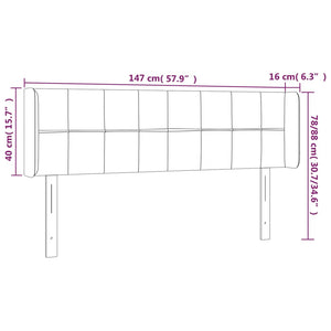 Testiera ad Orecchio Tortora 147x16x78/88 cm in Tessuto 3118770