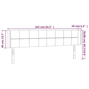 Testiera ad Orecchio Tortora 163x16x78/88 cm in Tessuto 3118778