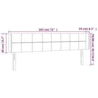 Testiera ad Orecchio Tortora 183x16x78/88 cm in Tessuto 3118786