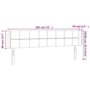 Testiera ad Orecchio Tortora 183x16x78/88 cm in Tessuto 3118786