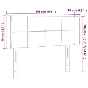 Testiera ad Orecchio Blu Scuro 103x16x78/88 cm in Velluto 3118814