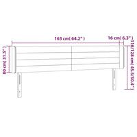 Testiera ad Orecchio Marrone Scuro 163x16x78/88 cm in Tessuto 3118917