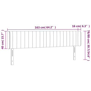 Testiera ad Orecchio Tortora 163x16x78/88 cm in Tessuto 3119016