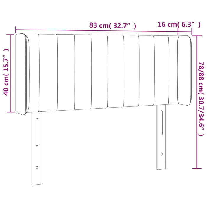 Testiera ad Orecchio Rosa 83x16x78/88 cm in Velluto cod mxl 47202