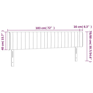 Testiera ad Orecchio Grigio Chiaro 183x16x78/88 cm in Velluto 3119066