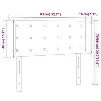 Testiera ad Orecchio Nera 83x16x78/88 cm in Velluto 3119234