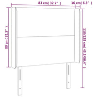 Testiera ad Orecchio Grigio Scuro 83x16x118/128 cm in Tessuto 3119275