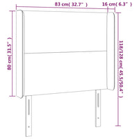 Testiera ad Orecchio Blu Scuro 83x16x118/128 cm in Velluto 3119334