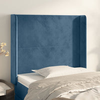 Testiera ad Orecchio Blu Scuro 93x16x118/128 cm in Velluto cod mxl 47496