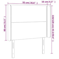 Testiera ad Orecchio Blu 93x16x118/128 cm in Tessuto 3119428