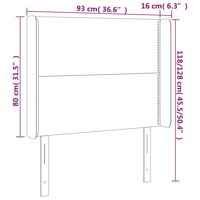 Testiera ad Orecchio Blu 93x16x118/128 cm in Tessuto 3119428