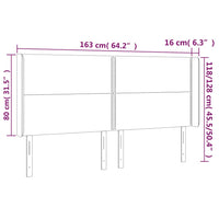 Testiera ad Orecchio Rosa 163x16x118/128 cm in Velluto 3119499