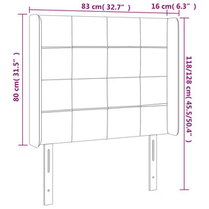 Testiera ad Orecchio Blu 83x16x118/128 cm in Tessuto 3119560