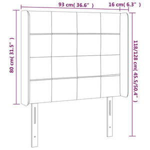 Testiera ad Orecchio Grigio Chiaro 93x16x118/128 cm in Tessuto 3119562