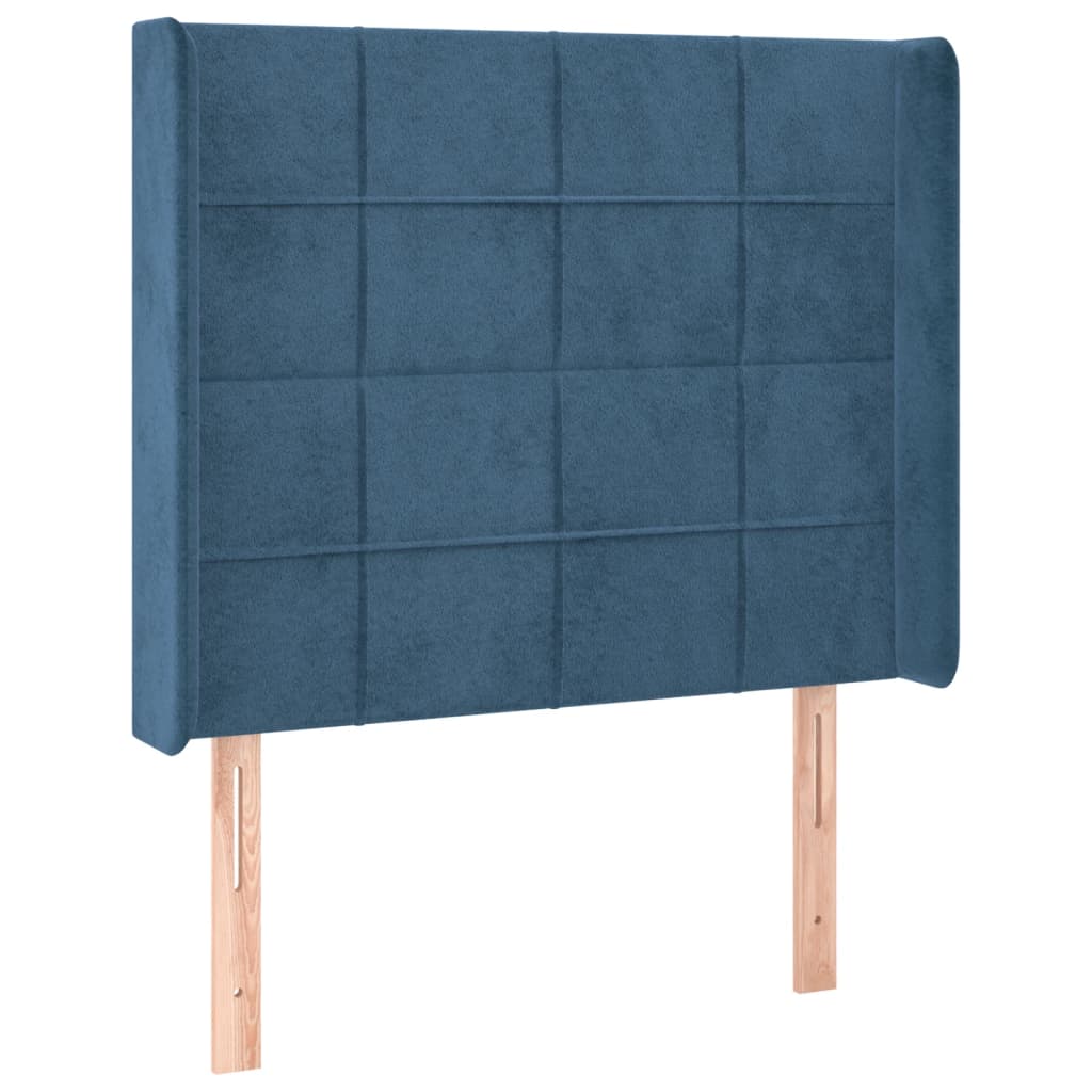 Testiera ad Orecchio Blu Scuro 83x16x118/128 cm in Velluto 3119614