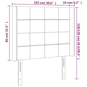 Testiera ad Orecchio Blu Scuro 103x16x118/128 cm in Velluto 3119626