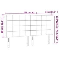 Testiera ad Orecchio Rosa 203x16x118/128 cm in Velluto 3119651