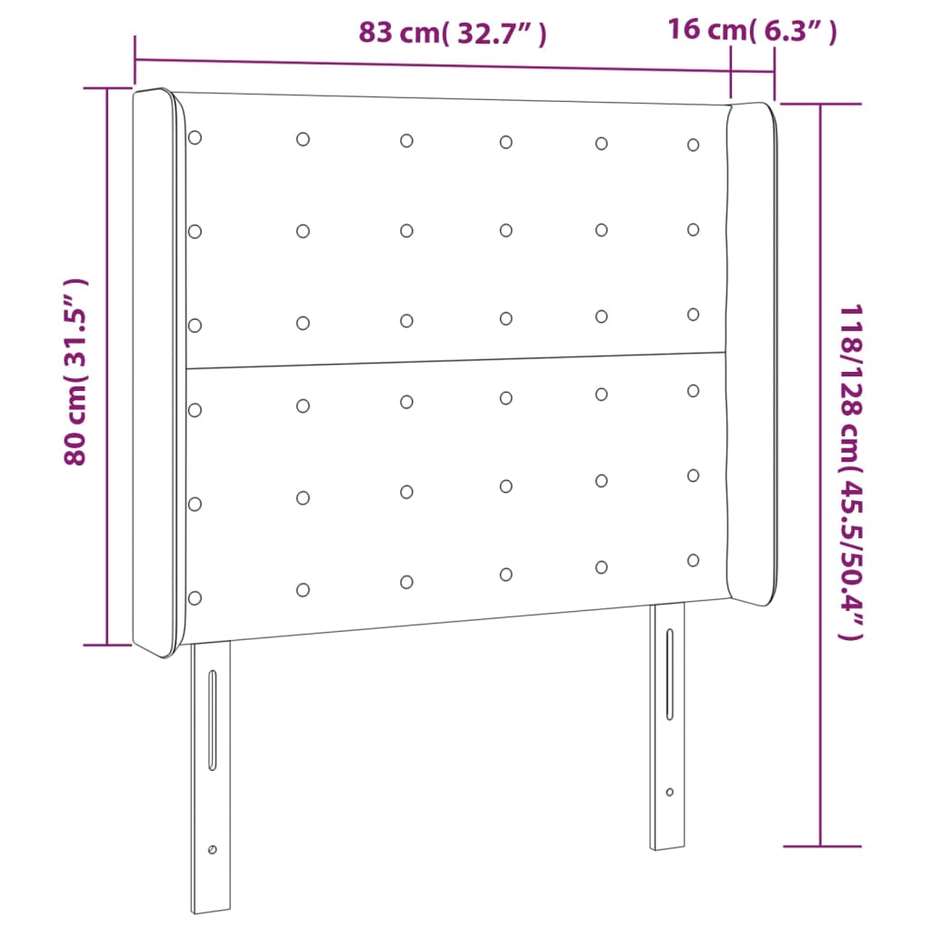 Testiera ad Orecchio Bianco 83x16x118/128 cm in Similpelle cod mxl 52447