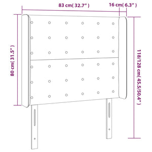 Testiera ad Orecchio Bianco 83x16x118/128 cm in Similpelle cod mxl 52447