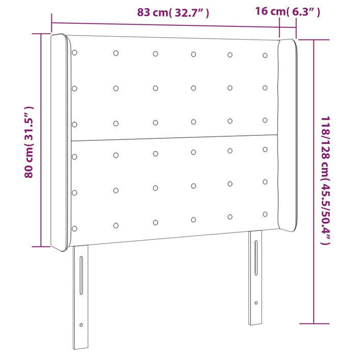 Testiera ad Orecchio Bianco 83x16x118/128 cm in Similpelle cod mxl 52447