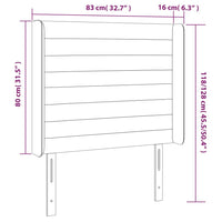 Testiera ad Orecchio Tortora 83x16x118/128 cm in Tessuto 3119698