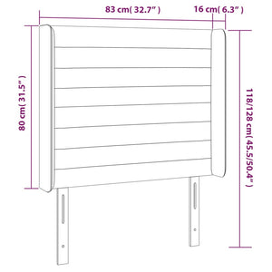 Testiera ad Orecchio Tortora 83x16x118/128 cm in Tessuto 3119698