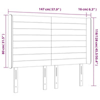 Testiera ad Orecchio MarroneScuro147x16x118/128cm inTessuto 3119721