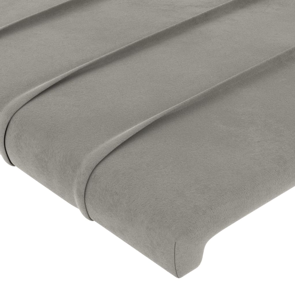 Testiera ad Orecchio Grigio Chiaro 93x16x118/128 cm in Velluto cod mxl 52248