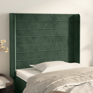 Testiera ad Orecchio Verde Scuro 93x16x118/128 cm in Velluto cod mxl 53095