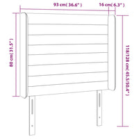 Testiera ad Orecchio Blu Scuro 93x16x118/128 cm in Velluto 3119760