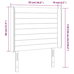 Testiera ad Orecchio Blu Scuro 93x16x118/128 cm in Velluto 3119760