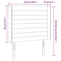 Testiera ad Orecchio Grigio Chiaro 103x16x118/128 cm in Velluto cod mxl 47425