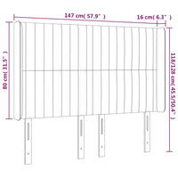 Testiera ad Orecchio MarroneScuro147x16x118/128cm inTessuto 3119819