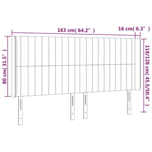 Testiera ad Orecchio Tortora 163x16x118/128 cm in Tessuto 3119828