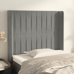 Testiera ad Orecchio Grigio Chiaro 83x16x118/128 cm in Velluto 3119848