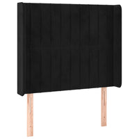 Testiera ad Orecchio Nera 93x16x118/128 cm in Velluto 3119856