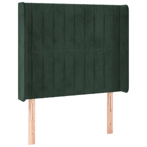 Testiera ad Orecchio Verde Scuro 93x16x118/128 cm in Velluto 3119857