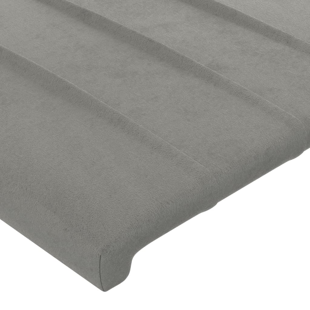 Testiera ad Orecchio Grigio Chiaro 103x16x118/128 cm in Velluto cod mxl 48855