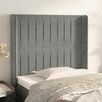 Testiera ad Orecchio Grigio Chiaro 103x16x118/128 cm in Velluto cod mxl 48855