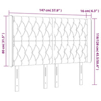 Testiera ad Orecchio Tortora 147x16x118/128 cm in Tessuto 3119918