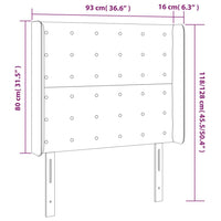 Testiera ad Orecchio Grigio Chiaro 93x16x118/128 cm in Tessuto cod mxl 41288