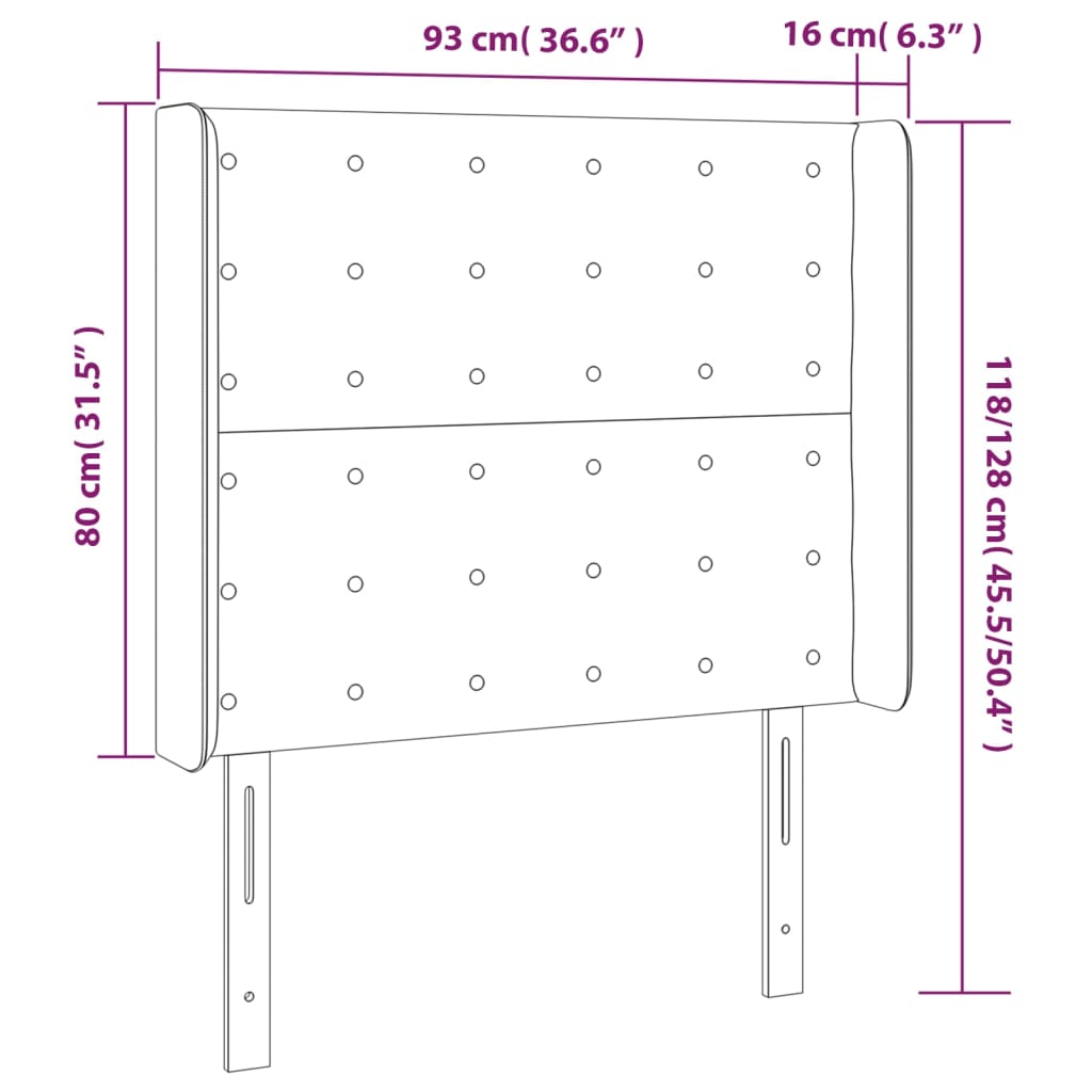 Testiera ad Orecchio Tortora 93x16x118/128 cm in Tessuto cod mxl 52576