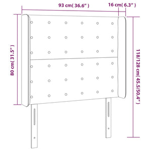 Testiera ad Orecchio Tortora 93x16x118/128 cm in Tessuto cod mxl 52576