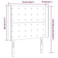 Testiera ad Orecchio Blu 93x16x118/128 cm in Tessuto 3120002