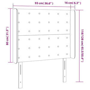 Testiera ad Orecchio Blu 93x16x118/128 cm in Tessuto 3120002