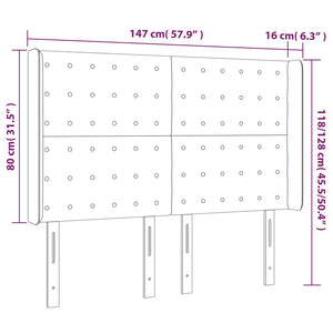 Testiera ad Orecchio Blu 147x16x118/128 cm in Tessuto 3120018