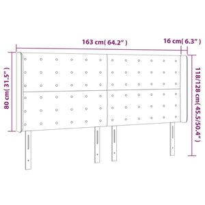 Testiera ad Orecchio Nera 163x16x118/128 cm in Tessuto cod mxl 48185